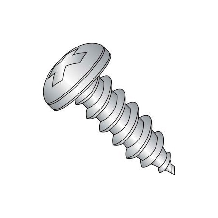 Brighton-Best Self-Drilling Screw, #6 x 3/8 in, Plain 18-8 Stainless Steel Pan Head Phillips Drive 792012